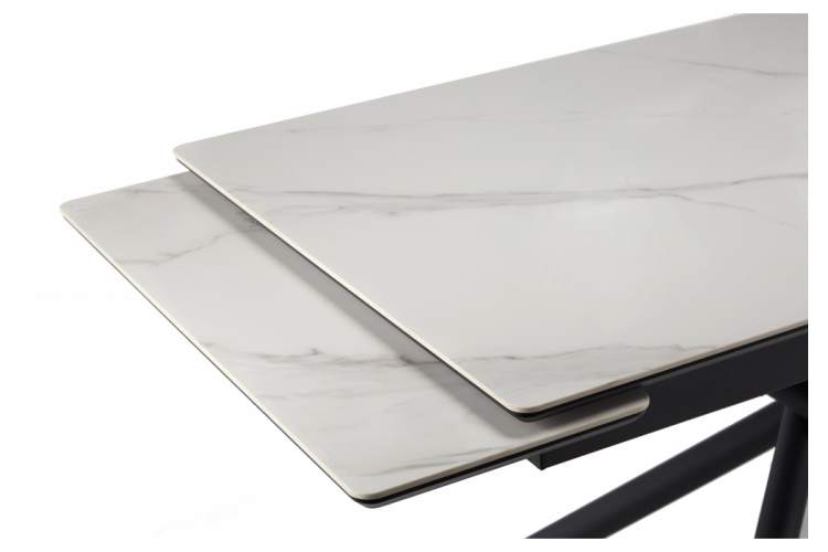 Керамический стол Мэриан 140 (200) х 80 snow alpin white / черный-5