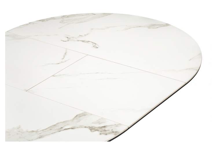 Керамический стол Нельсон 100(140)х100х76 alpine white / черный-5