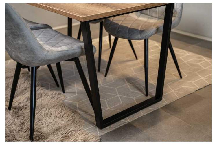 Лота Лофт 140 25 мм дуб делано темный / матовый черный Стол деревянный-7