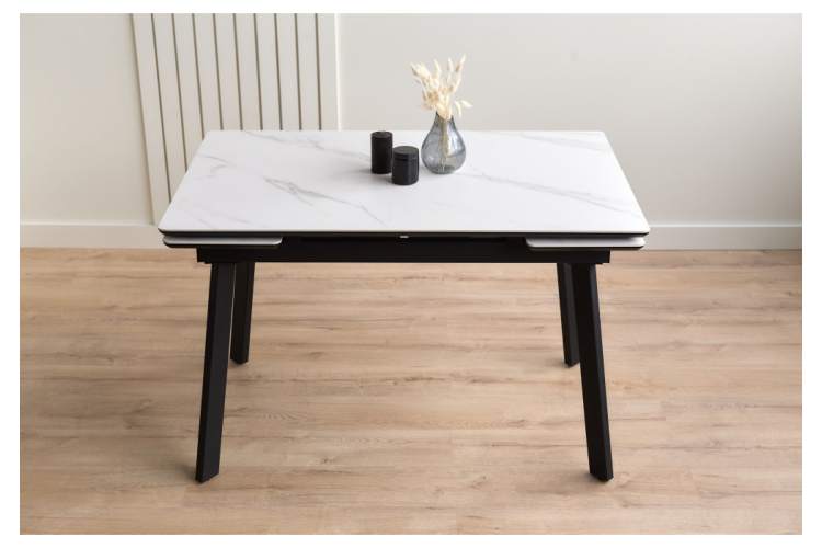 Керамический стол Норман 120(180)х80 snow (alpin) white / черный-13