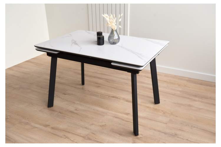 Керамический стол Норман 120(180)х80 snow (alpin) white / черный-16