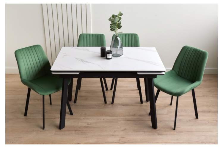 Керамический стол Норман 120(180)х80 snow (alpin) white / черный-19