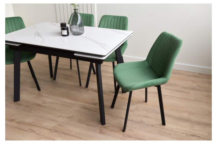 Керамический стол Норман 120(180)х80 snow (alpin) white / черный-20