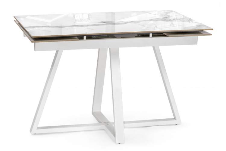 Керамический стол Силлем 120(180)х80х77 statuario cara / белый