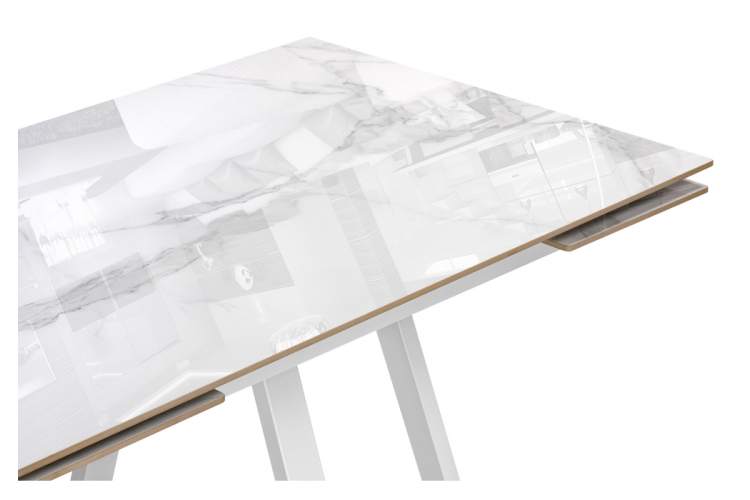 Керамический стол Силлем 120(180)х80х77 statuario cara / белый-5