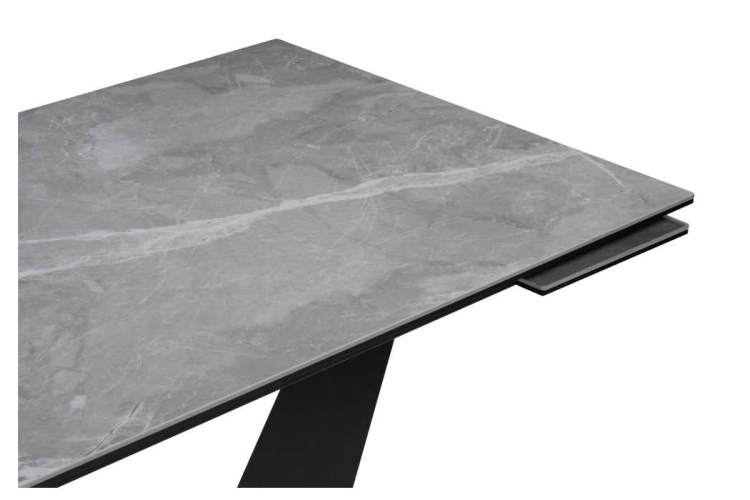 Керамический стол Кели 140(200)х80х76 серый мрамор / черный-5