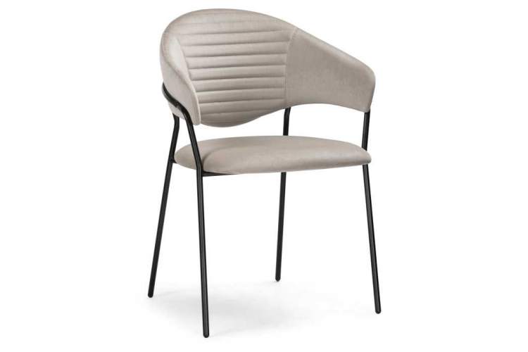 Стул на металлокаркасе Рансол дымчатый / черный глянец