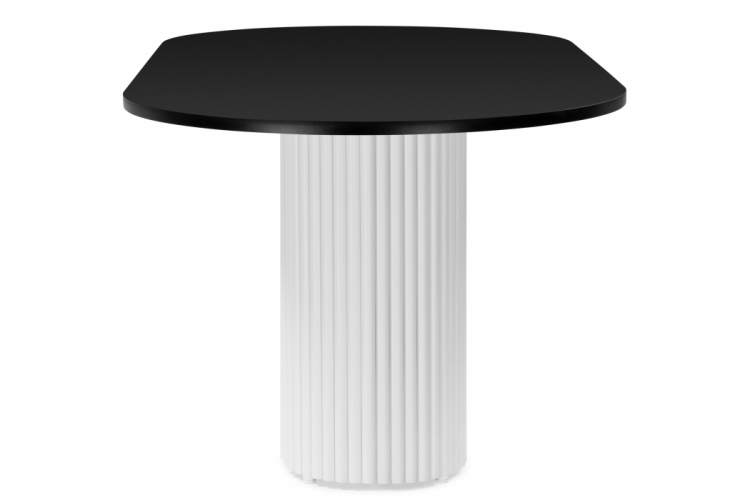 Стол деревянный Барон О 200 х 90 черная пленка шагрень / белые ноги-5