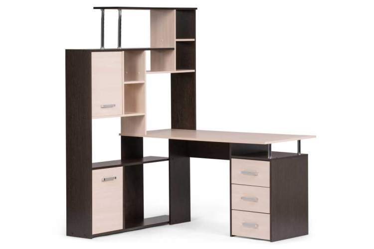 Компьютерный стол ДЕР КС-15 венге / дуб молочный левый