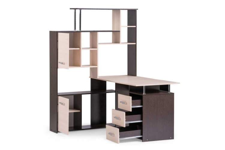 Компьютерный стол ДЕР КС-15 венге / дуб молочный левый-3