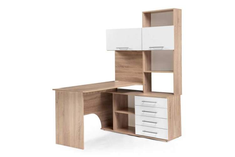 КСТ-14П правый дуб сонома / белый Компьютерный стол