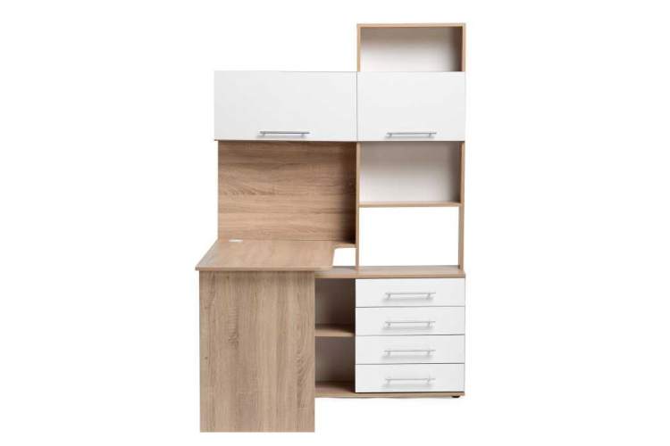 КСТ-14П правый дуб сонома / белый Компьютерный стол-1