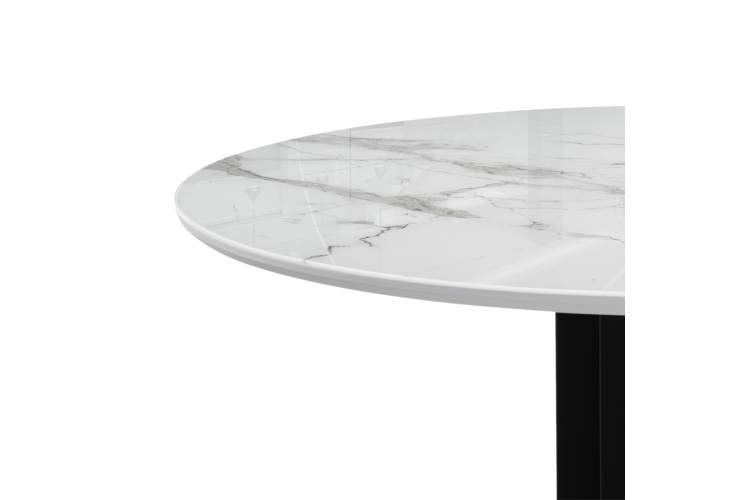 Стол стеклянный Калипсо 110 белый мрамор / черный-8