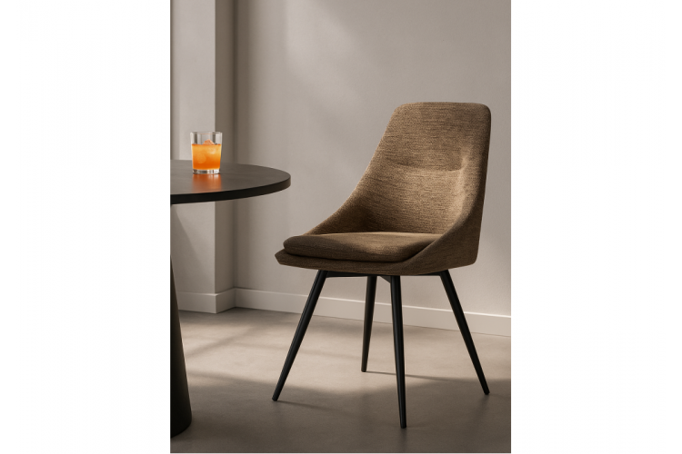 Стул на металлокаркасе Avian вращающийся светло-коричневый / черный-1