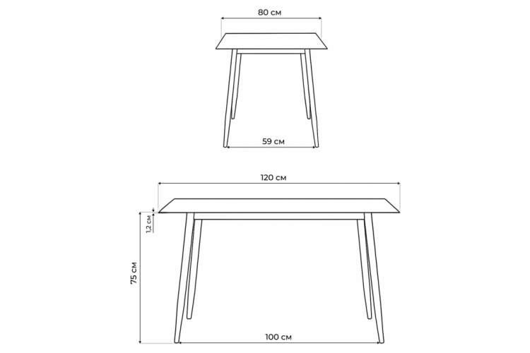 Керамический стол Rion 120 черный мрамор / черный-2
