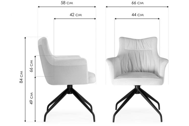 Стул на металлокаркасе Kaser 360 крутящийся grey / black-1