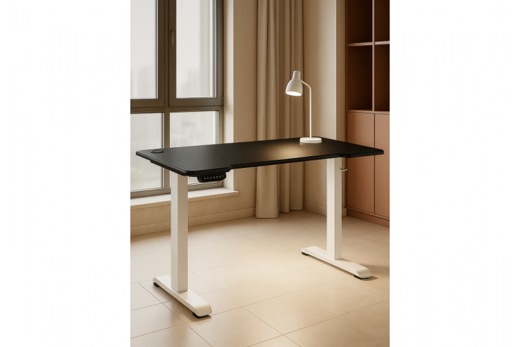 Компьютерный стол Маркос с механизмом подъема 120х75х75 черная шагрень / белый-1