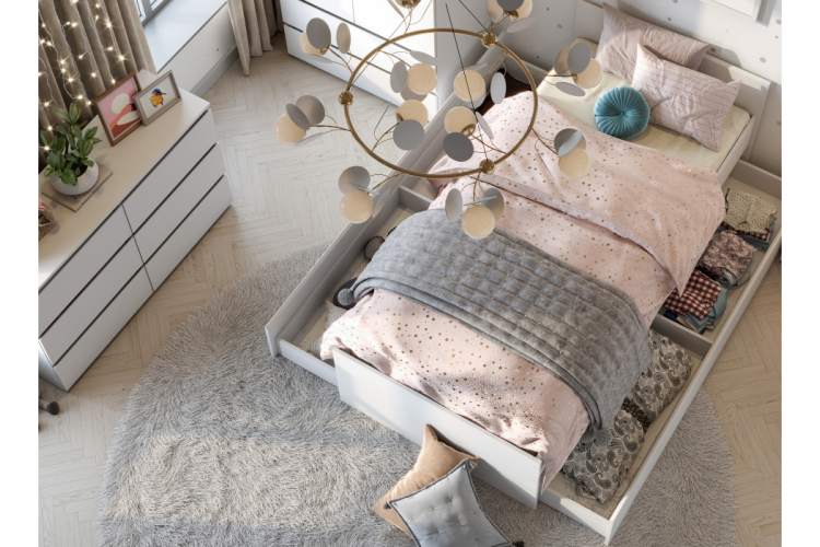 Комод Валенсия белый текстурный-14