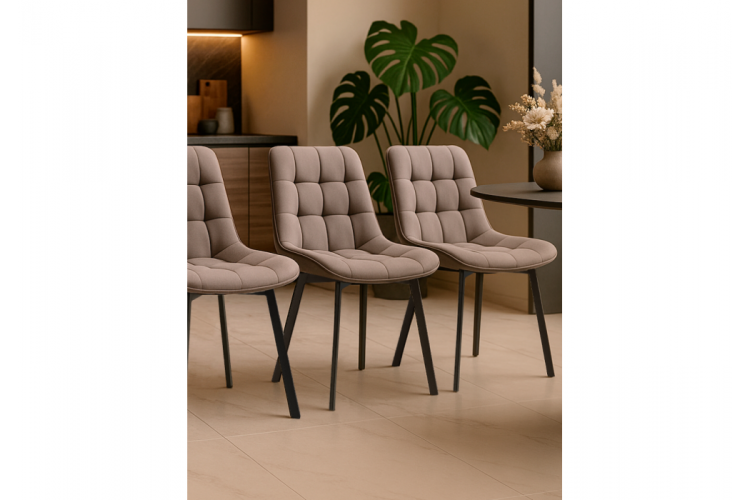 Стул на металлокаркасе Стронг 4 шт латте / черный-1