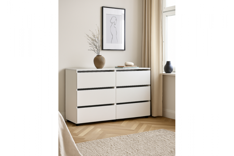 Комод Валенсия белый текстурный-1