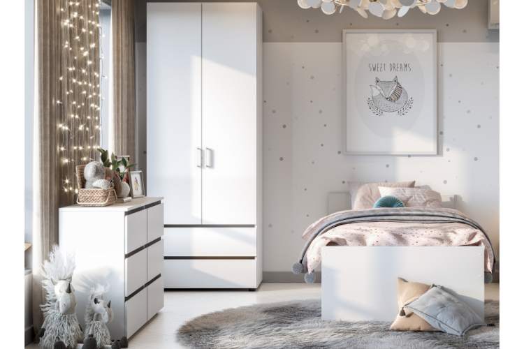 Шкаф двухстворчатый Валенсия белый текстурный-2