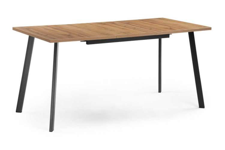 Стол деревянный раскладной Колон Лофт 120 25 мм дуб вотан / черный матовый-1