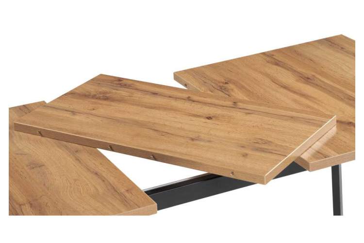 Стол деревянный раскладной Колон Лофт 120 25 мм дуб вотан / черный матовый-5