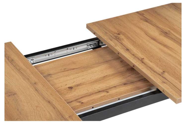 Стол деревянный раскладной Колон Лофт 120 25 мм дуб вотан / черный матовый-6