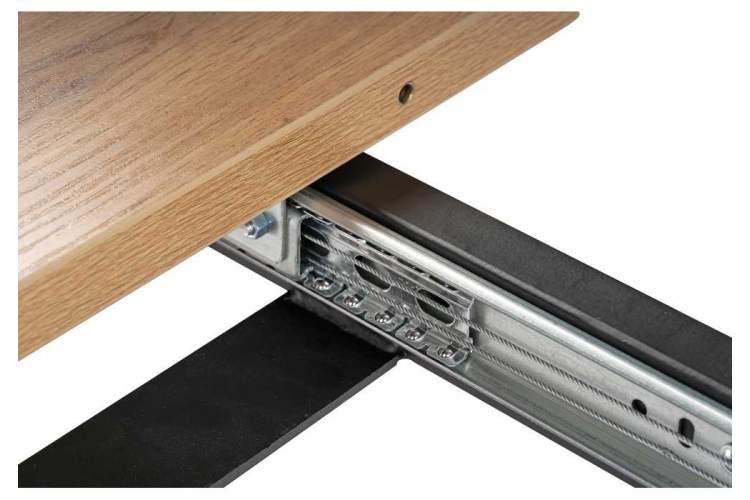 Стол деревянный раскладной Колон Лофт 120 25 мм дуб вотан / черный матовый-7