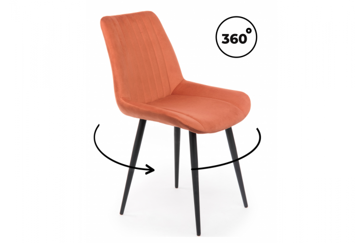 Стул на металлокаркасе Седа 360 терракотовый (zd 432) / черный np