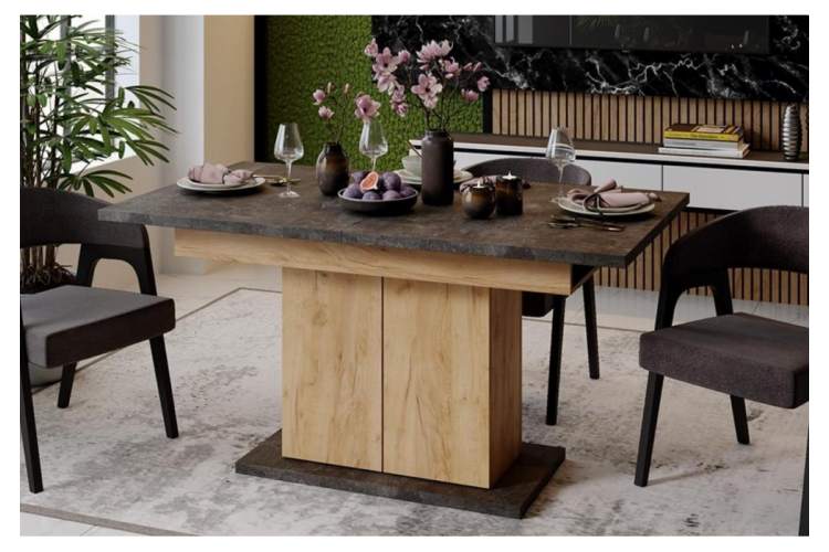 Стол деревянный Детройт Тип 1 дуб крафт золотой / ателье темное-7