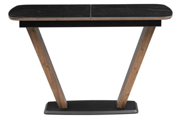 Керамический стол Петир 120(160)х80х75 черный мрамор / орех / черный-1