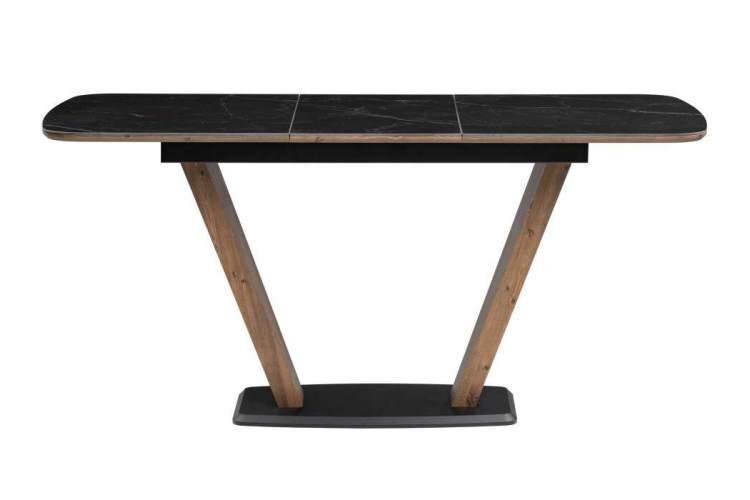 Керамический стол Петир 120(160)х80х75 черный мрамор / орех / черный-2