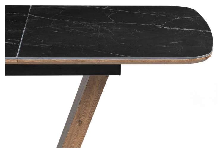Керамический стол Петир 120(160)х80х75 черный мрамор / орех / черный-6