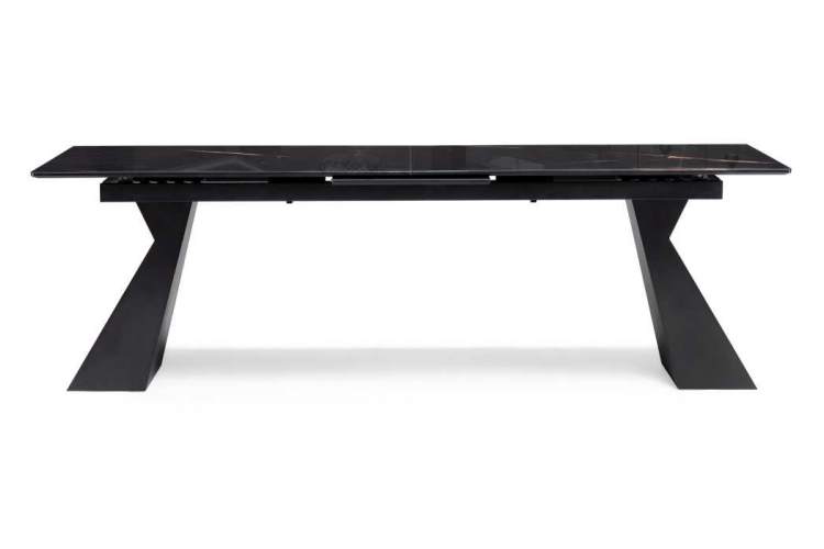 Стол стеклянный Денхольм 240(290)х100х75 обсидиан / черный-1
