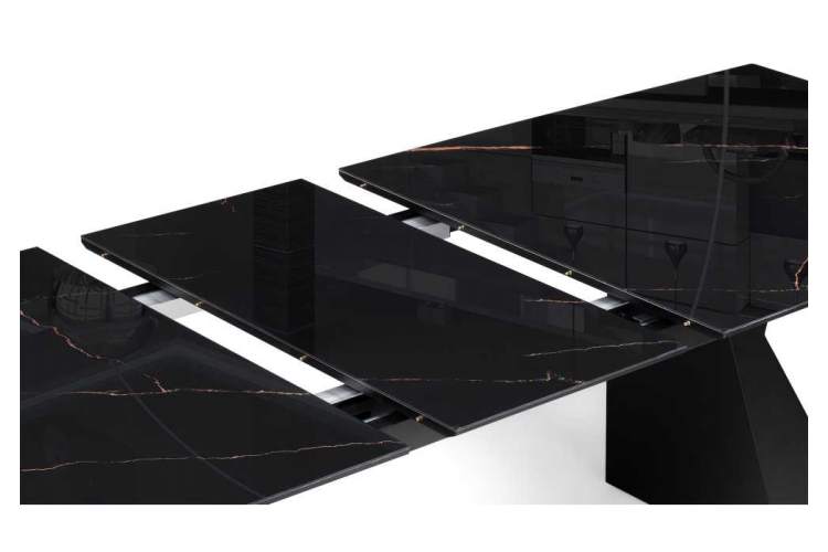 Стол стеклянный Денхольм 240(290)х100х75 обсидиан / черный-4