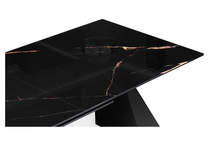 Стол стеклянный Денхольм 240(290)х100х75 обсидиан / черный-5