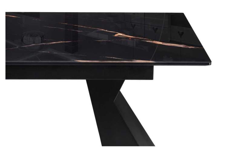 Стол стеклянный Денхольм 240(290)х100х75 обсидиан / черный-6