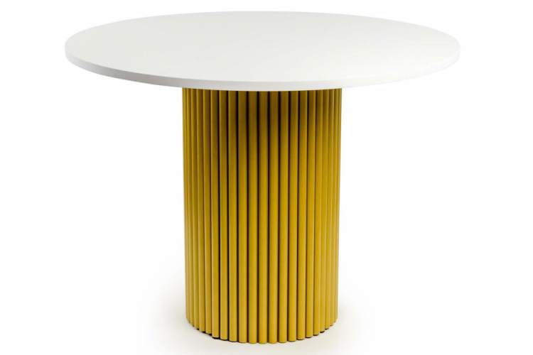 Стол деревянный Барел 90 белый / золото