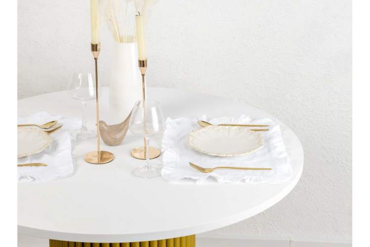 Стол деревянный Барел 90 белый / золото-7