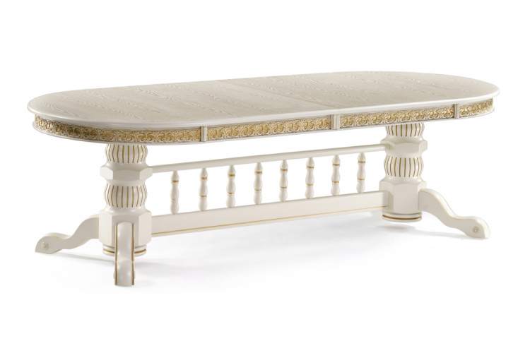 Стол деревянный Кассиль крем / золотая патина