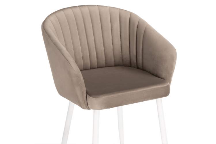 Стул на металлокаркасе Корсо бежевое / белое-5