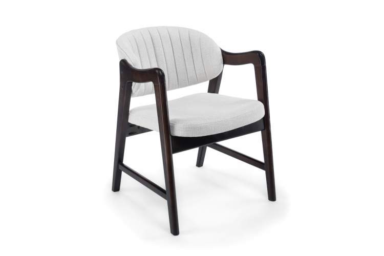 Стул деревянный Никсон ткань мешковина 9199-2 / цвет орех