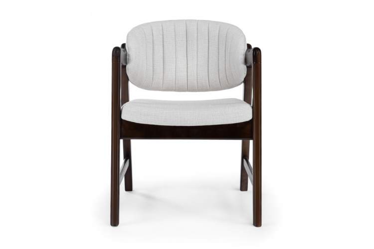 Стул деревянный Никсон ткань мешковина 9199-2 / цвет орех-7