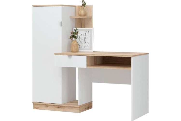 Компьютерный стол Джидда 1500 белый / дуб делано