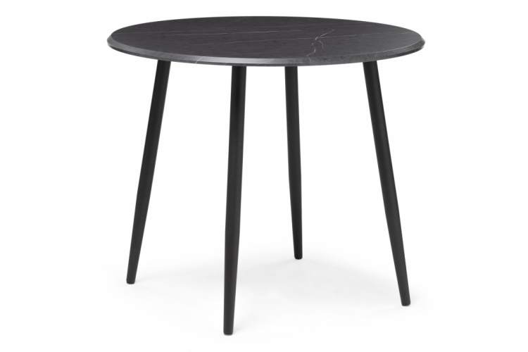 Стол деревянный Абилин 90 мрамор черный / черный матовый