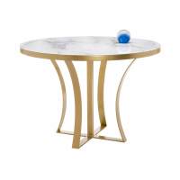 Стол стеклянный Нейтон белый мрамор / золото