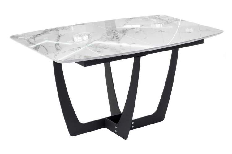 Стол деревянный Миссандея белый мрамор / графит