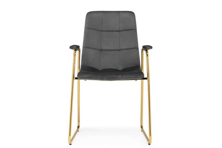 Стул на металлокаркасе Lana dark grey / gold-1
