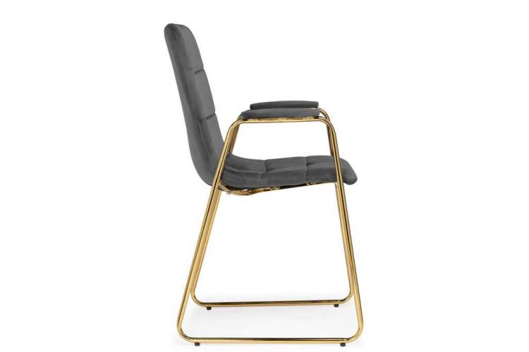 Стул на металлокаркасе Lana dark grey / gold-2